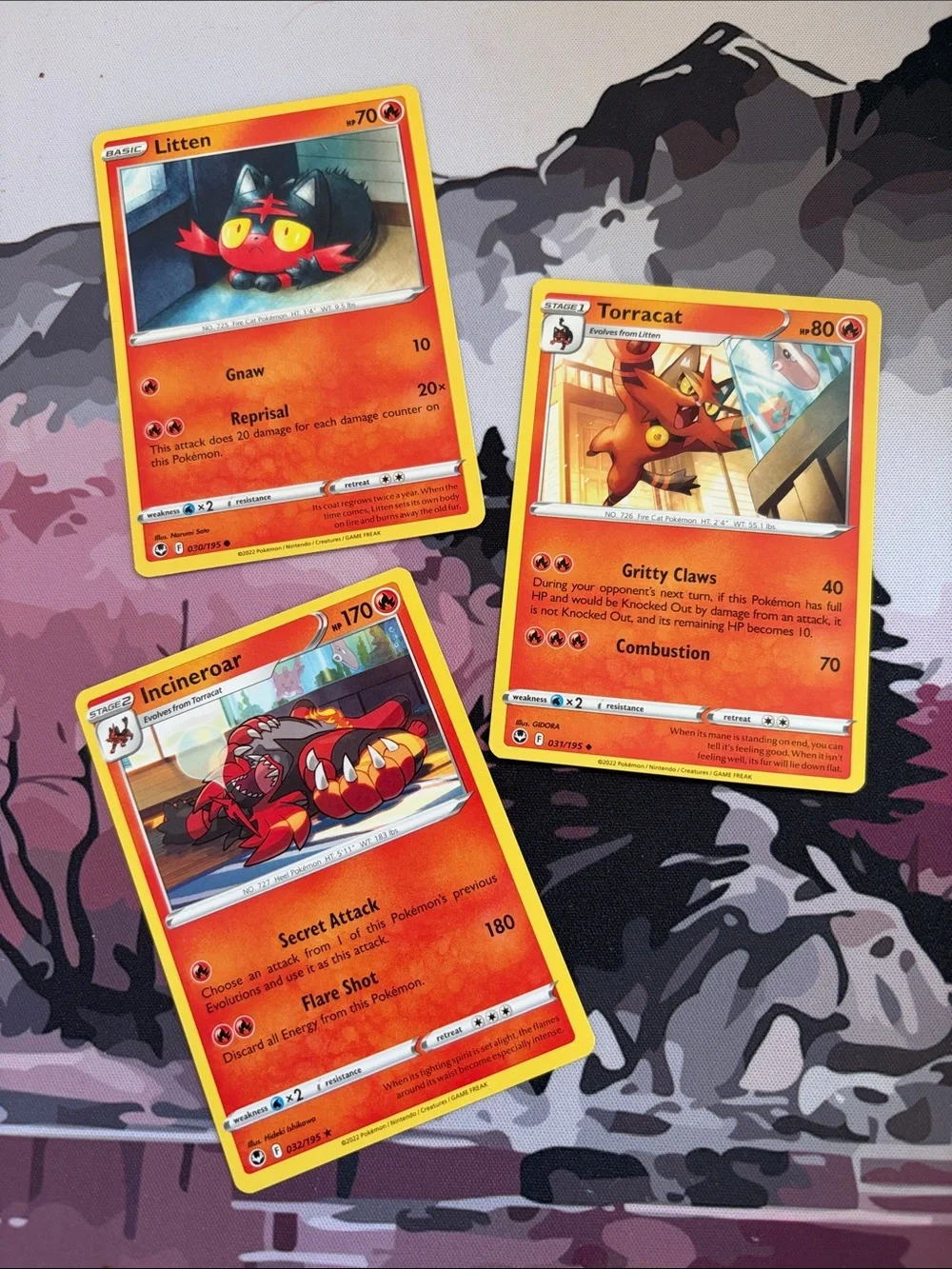 Litten, Torracat & Incineroar Evolution Lot | Silver Tempest | ✨5/$25✨